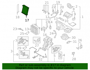 Volkswagen Golf 22-25 heater radiator