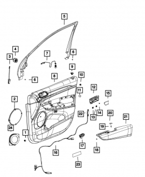 Door frame inner front right Dodge Durango 11-24 for speaker