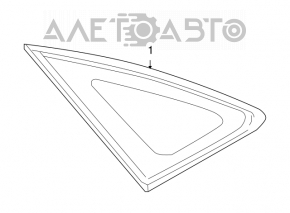 Window blind glass rear right Lexus RX300 RX330 RX350 RX400h 04-09 with molding