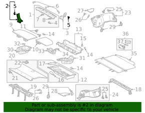 Right trunk opening trim for Lexus RX300 RX330 RX350 RX400h 04-08, black