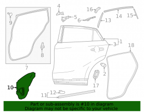 Door panel inner rear left Toyota Venza 21-