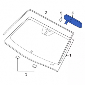 Interior mirror for Ford Escape MK3 13-16, black, empty