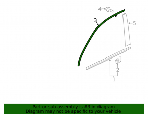 Upper Front Left Door Molding Acura MDX 14-20 Chrome