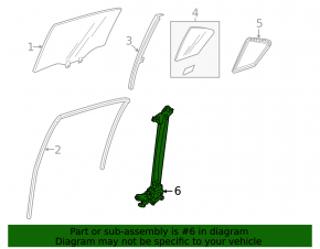 Window lifter with motor rear right Honda Accord 13-17