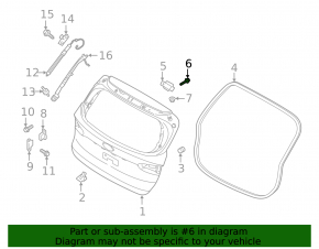 Hardware for left trunk door hinge 4 pcs Hyundai Santa FE 19-23