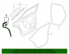 Door seal side rear left Audi Q5 80A 18-20 rear