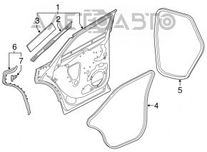 Door seal side rear left Audi Q5 80A 18-20 rear
