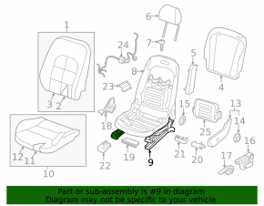 Infiniti QX30 17-20 driver's seat longitudinal adjustment motor without frame