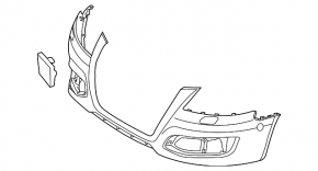 Bare front bumper Audi A3 09-13 without parking sensors, without washers