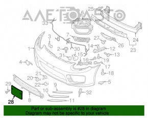 Front license plate area Porsche Panamera 14-16