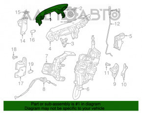 Door handle outer front right Mercedes GLC 16-19 keyless