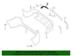 Right rear bumper molding for Mercedes GLC 300 20-22 chrome, AMG pack