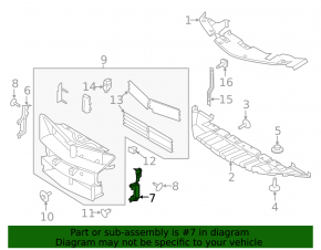Left radiator deflector for Lincoln MKC 15-18