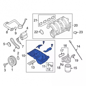 Engine sump Ford Mustang mk6 15-23 2.3T