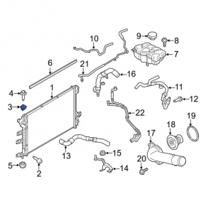 Radiator bracket upper left Lincoln MKZ 17-20 rubber
