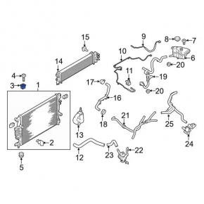 Radiator bracket upper left Lincoln MKZ 17-20 rubber