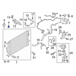 Radiator bracket upper left Lincoln MKZ 17-20 rubber