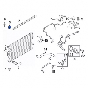 Radiator bracket upper left Lincoln MKZ 17-20 rubber