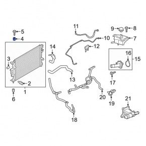 Radiator bracket upper left Lincoln MKZ 17-20 rubber