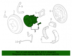 Rear right hub Buick Encore 13-19 fwd
