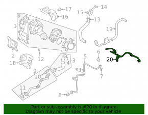 Lower turbine cooling pipe outlet Kia K5 21-24 1.6T
