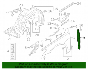 Left door-wing seal for Audi A7 19-25