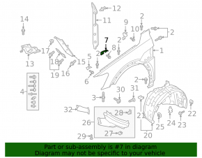 Upper center left fender bracket for Audi E-Tron 19-23