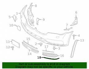 Front bumper molding left BMW 7 G11 G12 16-19 chrome