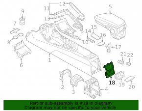 BMW X1 F48 16-18 rear center console trim, black
