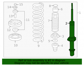 Front left shock absorber Honda Crosstour 10-15 Fwd, 2.4L