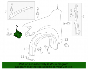 Front Right Wing Bracket Toyota Camry v50 12-14 USA FPS