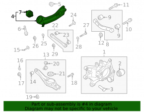 Rear left longitudinal control arm Kia Sorento 21-25 AWD