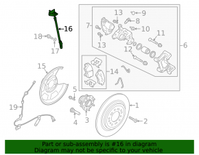 Rear left brake hose for Hyundai Tucson 19-21 AWD with electric caliper