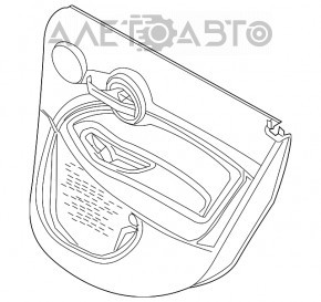 Door trim card rear left Fiat 500X 16-17 black with black insert leather