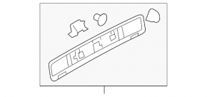 Front panel trim VW Touareg 11-17 gray with wood trim, broken fastening