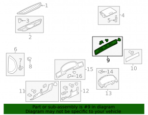 Front panel trim VW Touareg 11-17 gray with wood trim, broken fastening