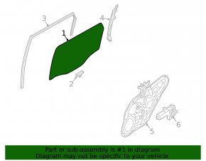 Rear right door glass for Kia Sorento 10-15