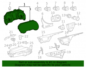 Instrument cluster for Toyota Camry v70 18-19 LE/SE