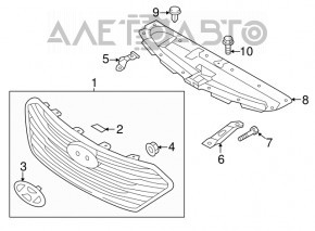 Radiator grill bracket grill right Hyundai Santa FE Sport 13-18