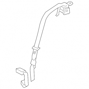 Rear center seat belt Kia Optima 11-15 black with gray fastening, scratch
