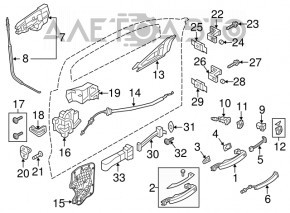 Front right door lock for Porsche Cayenne 19-26 with cables