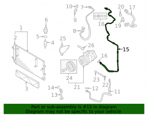 Air conditioner tube heater-condenser Audi Q5 8R 13-16 hybrid without valve