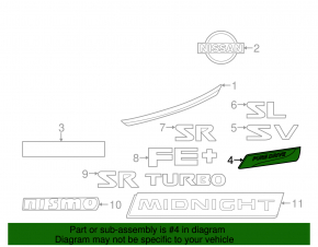 Nissan Altima PURE DRIVE Trunk Lid Emblem 13-15