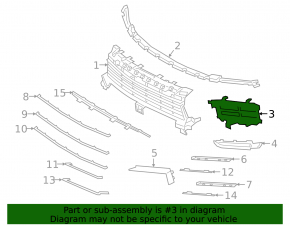 Front bumper grille right Porsche Cayenne 19-23 structure, Base