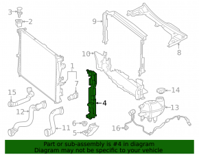 Frame radiator mount left Mercedes C-class W205 15-21