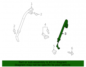 Rear center seat belt for Mazda3 MPS 09-13