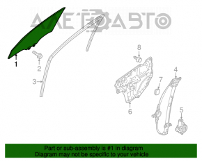 Front left door glass Mazda 3 14-18 BM