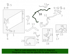 Cooling pipe return tank-head Lincoln MKZ 13-16 long