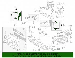 Lower Right Radiator Deflector Ford Escape MK3 17-19 Rest 2.5