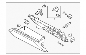 Glove box, glove compartment Ford Mustang mk6 15- black with AIRBAG
